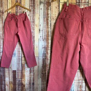 90's Paris Sport Club High Waisted Pink Denim Jeans Size 29 x 26